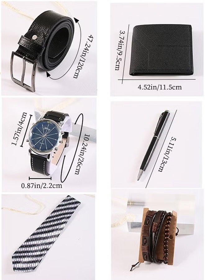 Fancy Men's Luxury Gift Box Set with Elegant Leather Strap Watch - Perfect Ramadan Gift, Father's Day, Valentine's for Him, Graduation Birthday Gift for Men, Husband, Boyfriend, Friends, Teachers, Students - Image 2